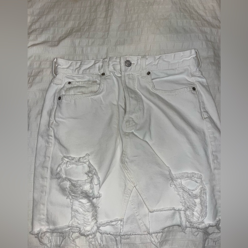 H&M White Denim Skirt